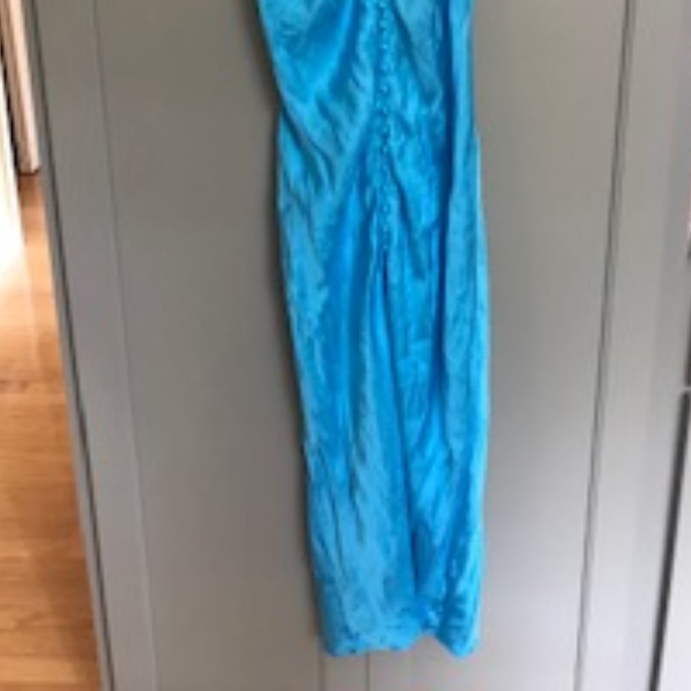 NWT Ellor Button Down Blue Aquarius Maxi Dress - Picture 5 of 9